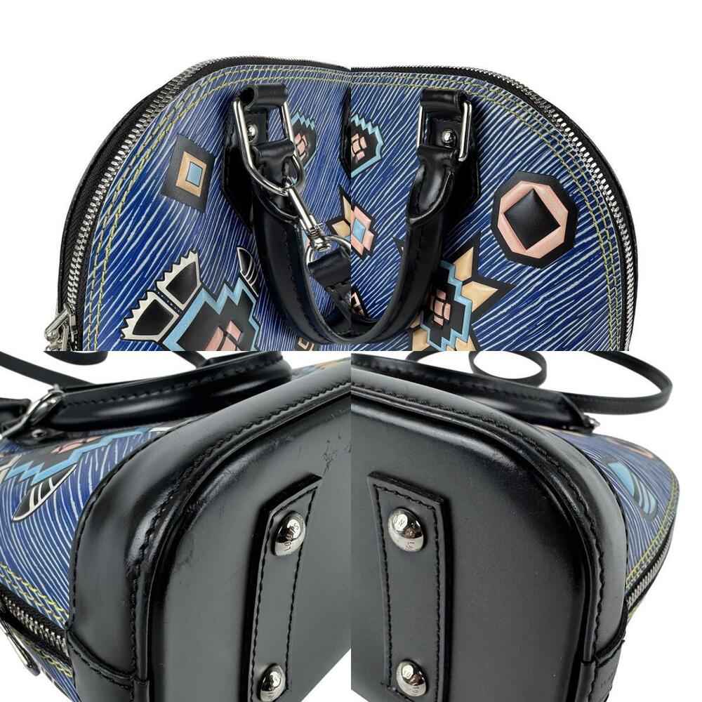 Louis Vuitton Handbag Crossbody Bag Epi Denim Alma Leather Blue Black - Picture 3 of 5